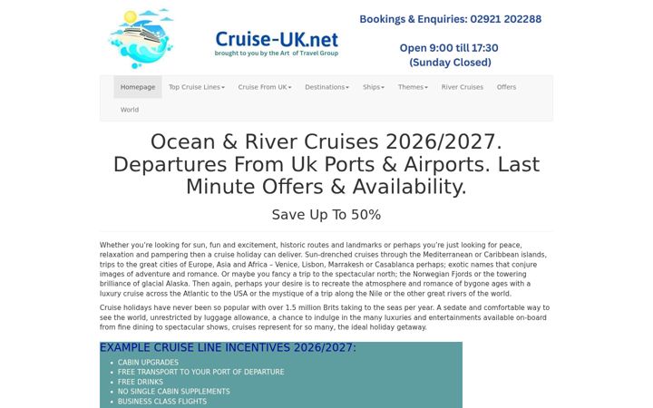 Screenshot of cruise-uk.net