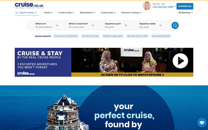 Screenshot of cruise.co.uk