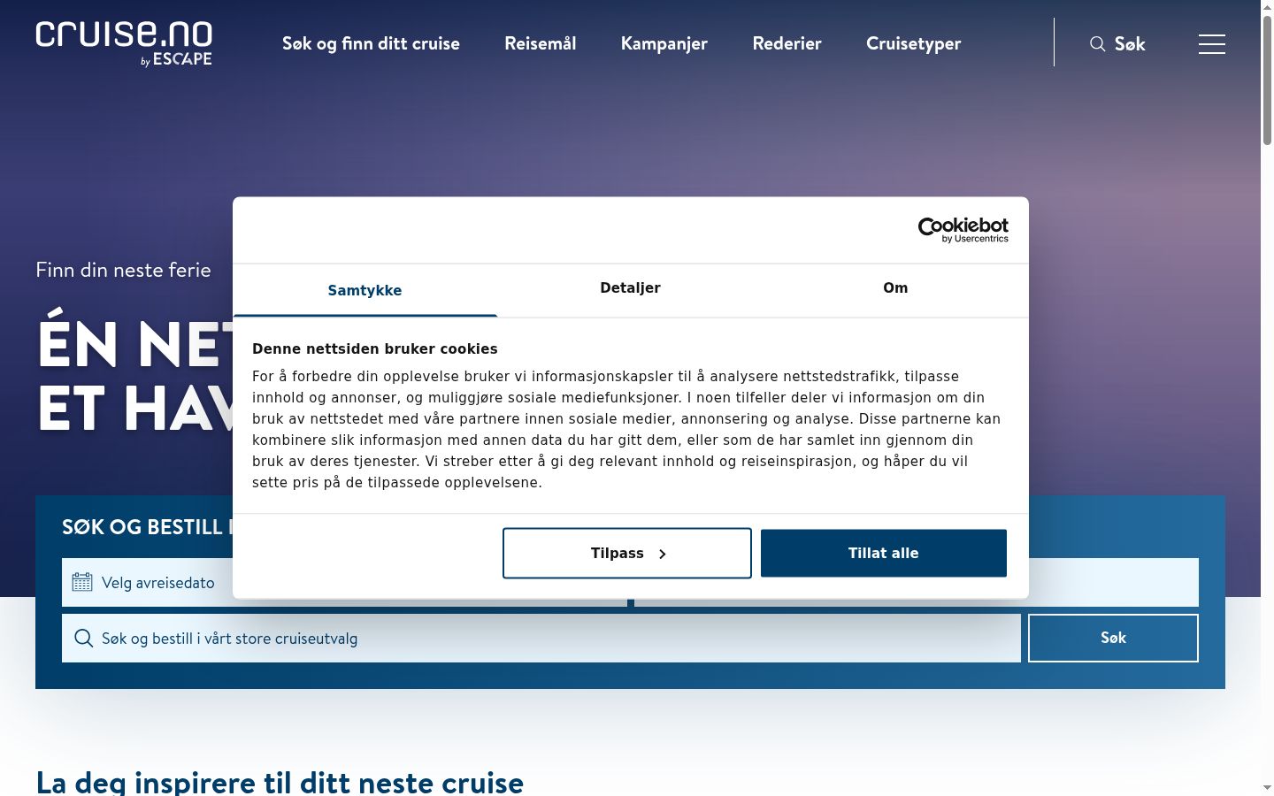 Sutikimo reklamjuostės, rodytos prieš bet kokią sąveiką, ekrano kopija