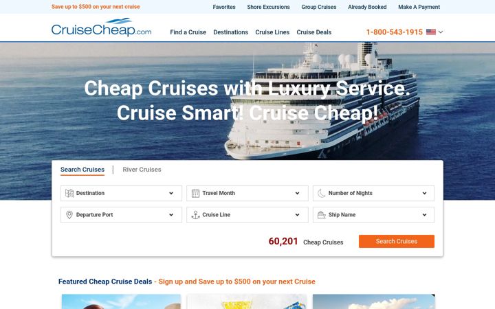 Screenshot of cruisecheap.com