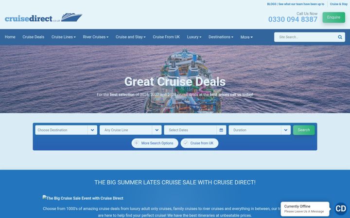 Screenshot of cruisedirect.co.uk