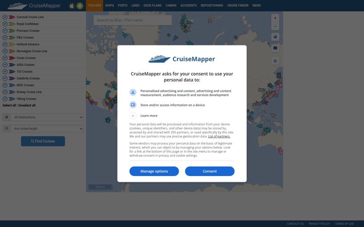 Ekraanipilt saidist cruisemapper.com