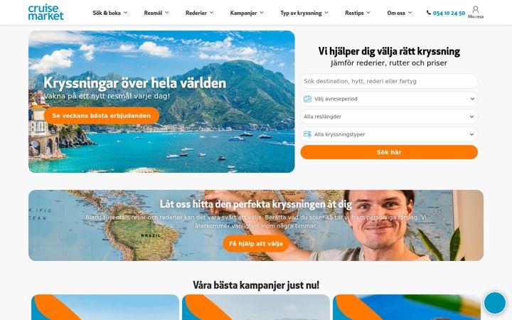 Screenshot of cruisemarket.se