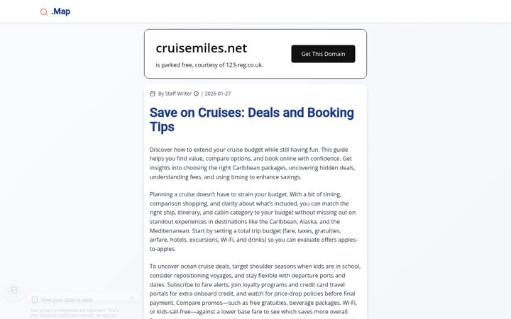 Captură de ecran a cruisemiles.net