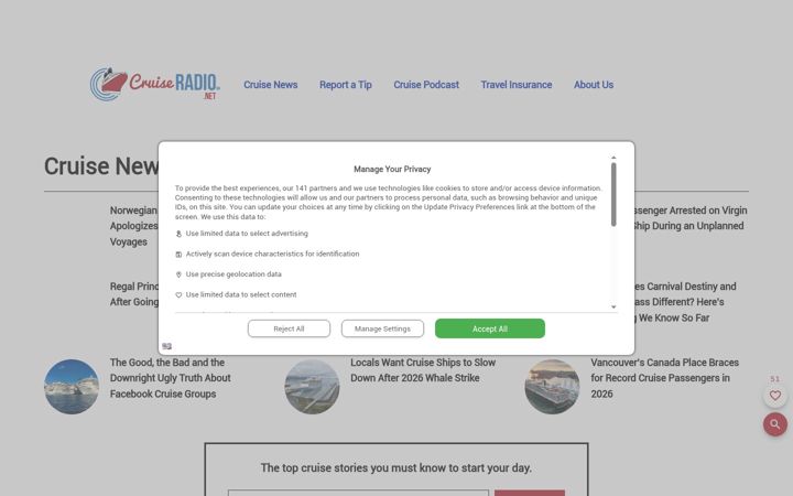 Screenshot of cruiseradio.net