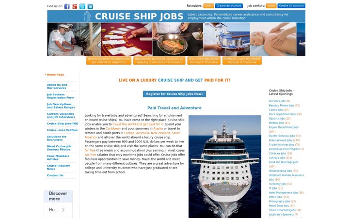Screenshot of cruiseshipjob.com