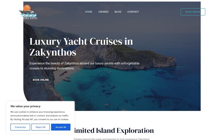 Screenshot of cruiseszante.com
