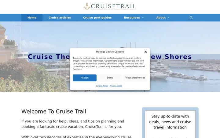 Screenshot of cruisetrail.com