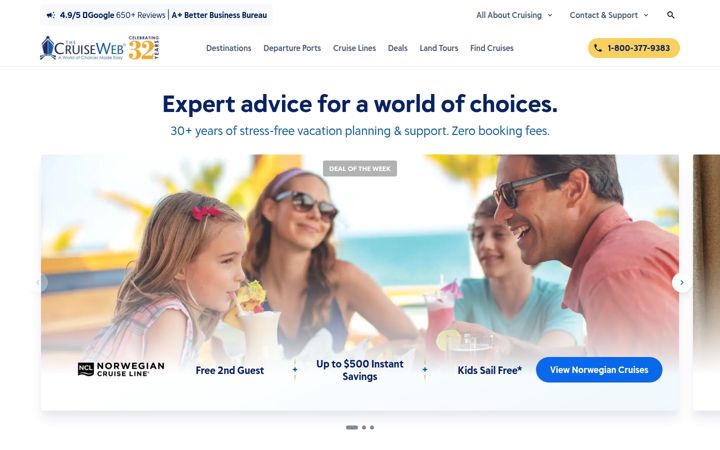 Screenshot of cruiseweb.com
