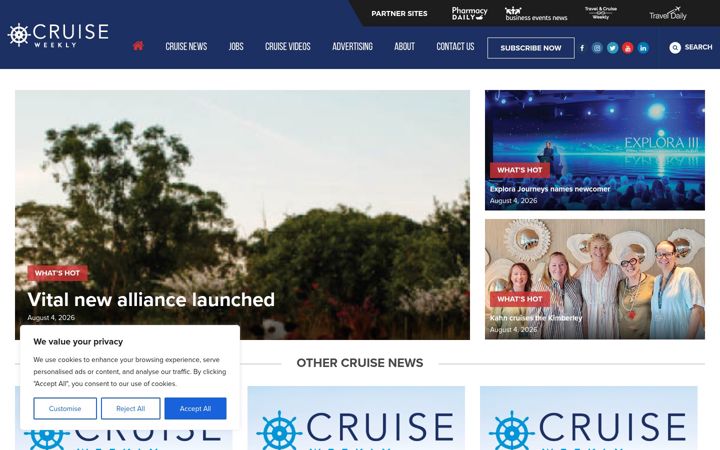 Ekraanipilt saidist cruiseweekly.com.au