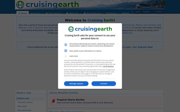 Screenshot of cruisingearth.com