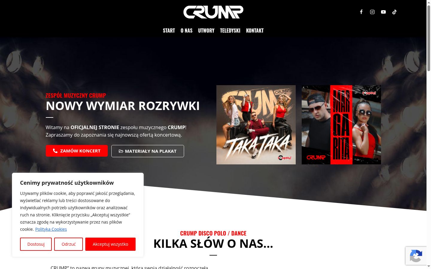 Zrzut ekranu banera zgody wyświetlanego przed jakąkolwiek interakcją