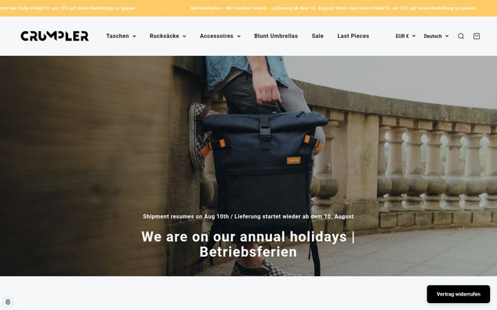 Screenshot of crumpler.de