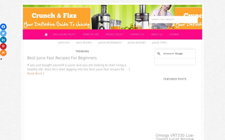 Screenshot of crunchandfizz.com