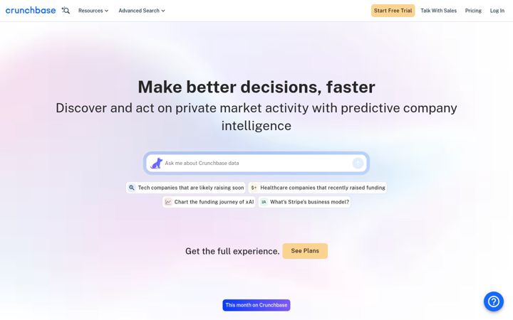 Skærmbillede af crunchbase.com