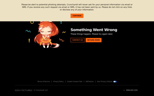 Screenshot of crunchyroll.com