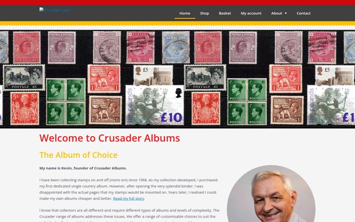 Screenshot of crusaderalbums.co.uk