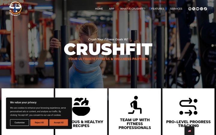 Screenshot of crushfit.fi