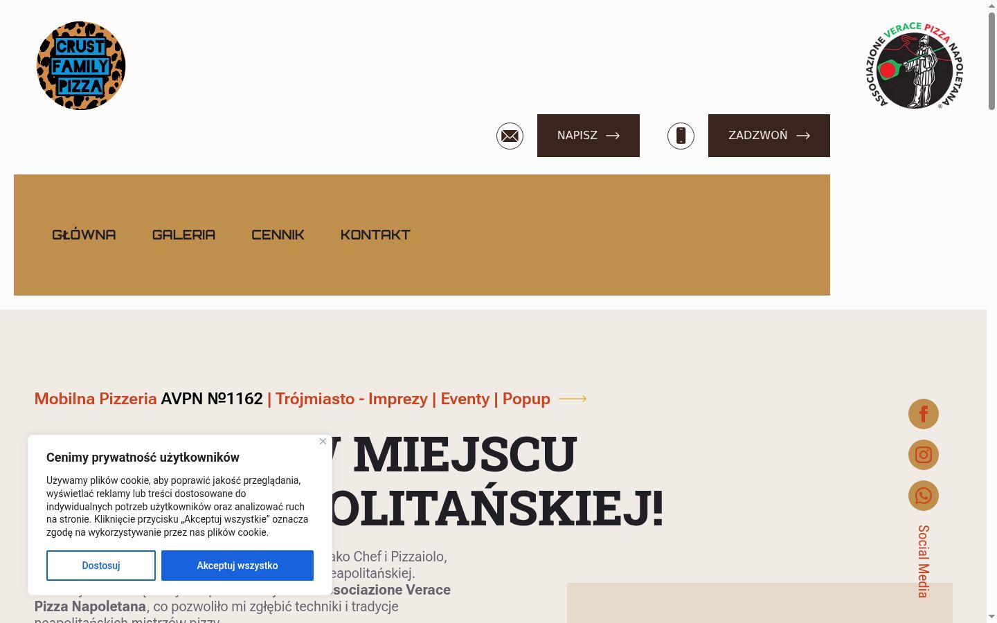 Screenshot del banner di consenso mostrato prima di qualsiasi interazione