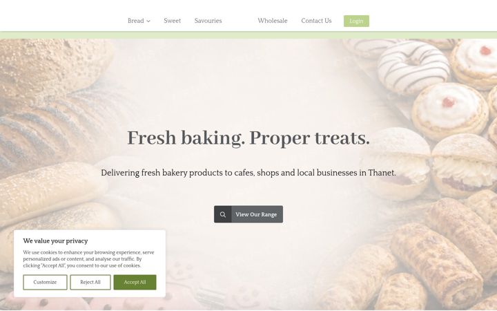Screenshot of crustiesbakery.com