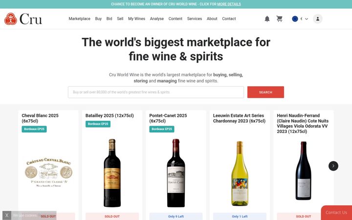 Екранна снимка на cruworldwine.com