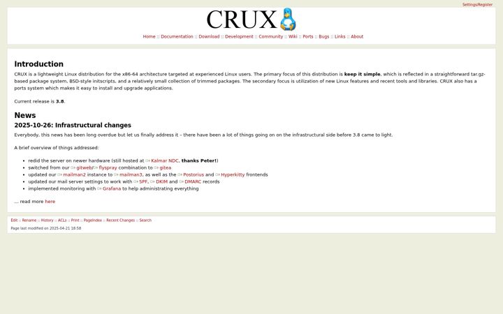 Screenshot of crux.nu