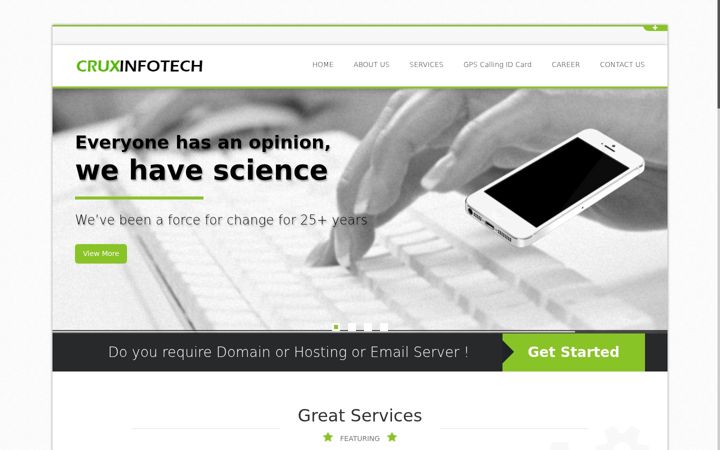 Screenshot of cruxinfotech.com
