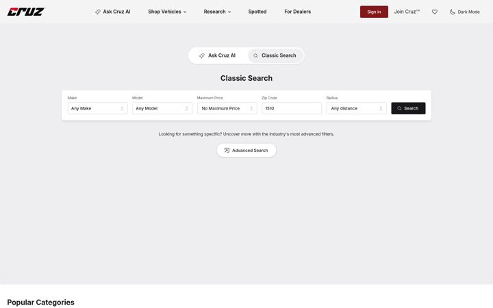 Screenshot of cruz.com