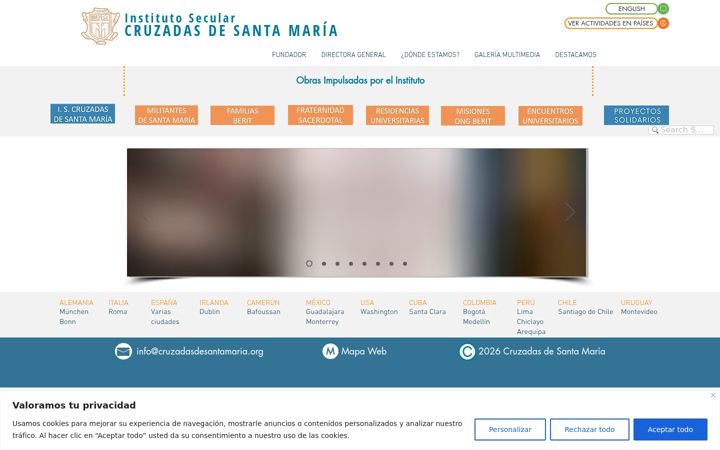 Screenshot of cruzadasdesantamaria.org