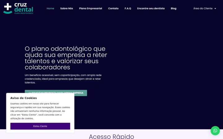 Snímek obrazovky cruzdental.com.br