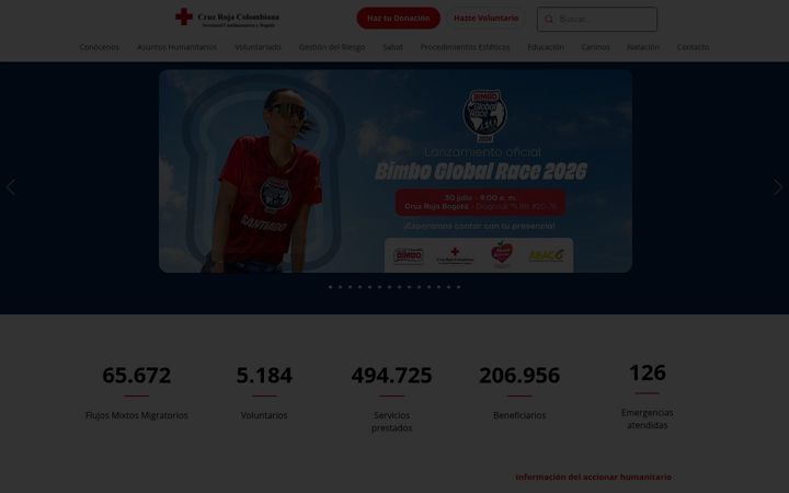 Screenshot του cruzrojabogota.org.co