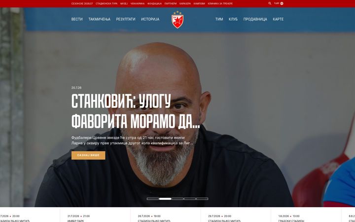 Screenshot of crvenazvezdafk.com