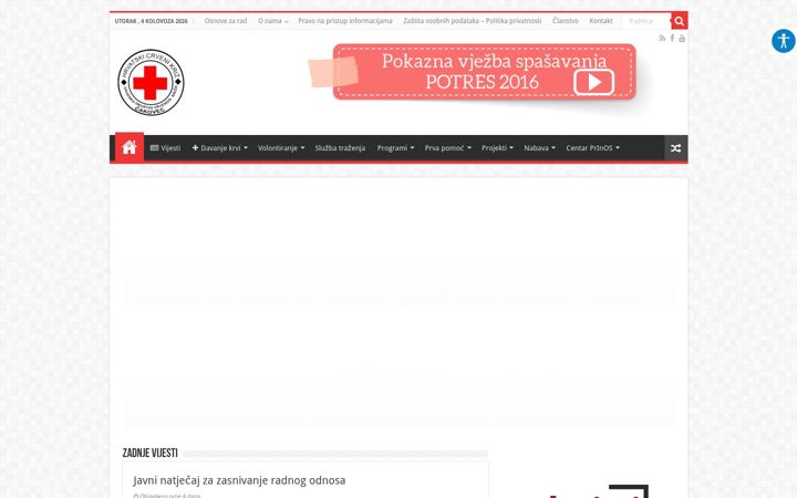 Ekrānuzņēmums no crveni-kriz-cakovec.hr
