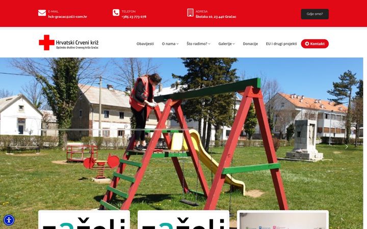 Ekrānuzņēmums no crvenikrizgracac.hr