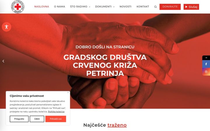 Ekrānuzņēmums no crvenikrizpetrinja.hr