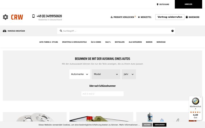 Screenshot of crw-autoteile.de