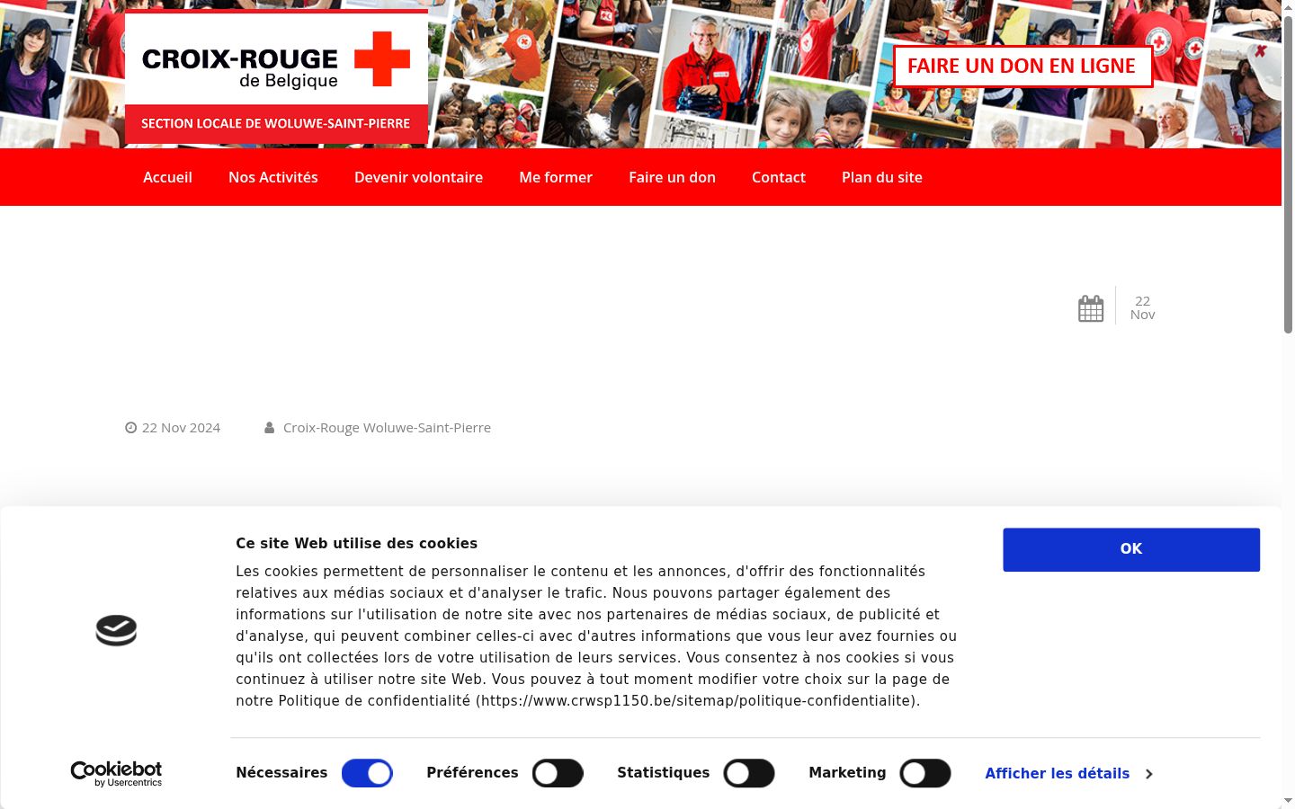 Screenshot of the consent banner shown before any interaction