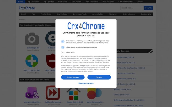 Screenshot of crx4chrome.com