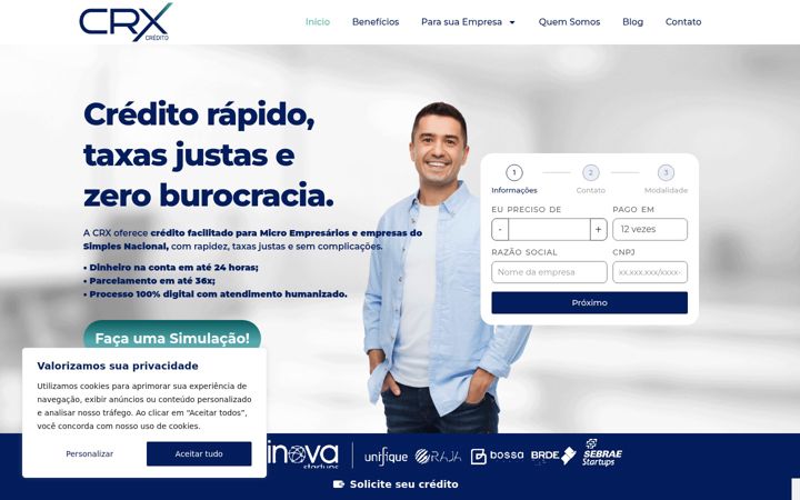 Screenshot of crxcredito.com.br