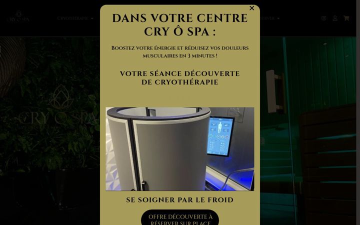 Ekrānuzņēmums no cry-o-spa.fr