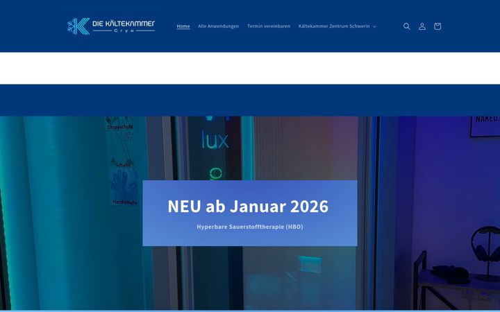 Screenshot of cryo-center-schwerin.de