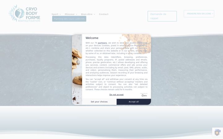Screenshot of cryobodyforme.com