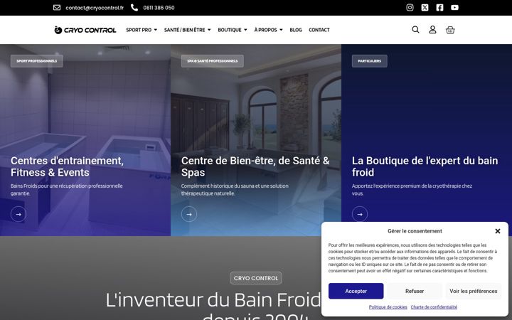 Screenshot van cryocontrol.fr