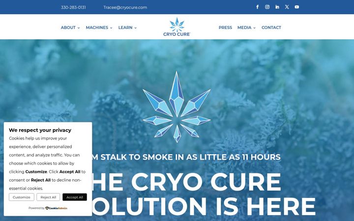Screenshot of cryocure.com