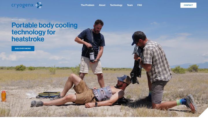 Screenshot of cryogenx.com