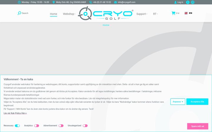 Screenshot of cryogolf.se