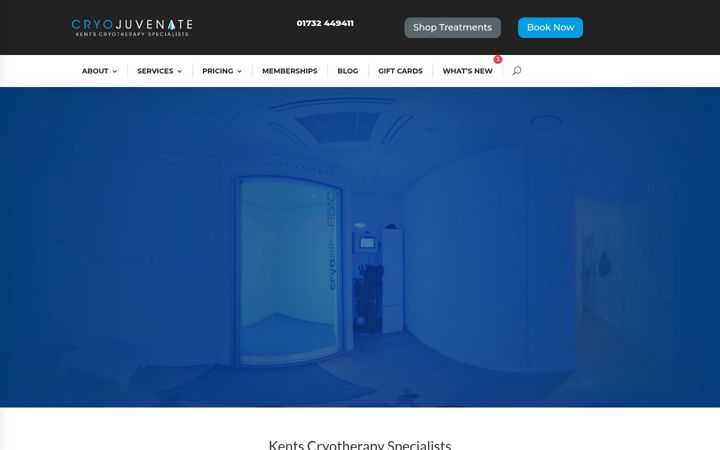 Screenshot of cryojuvenate.com