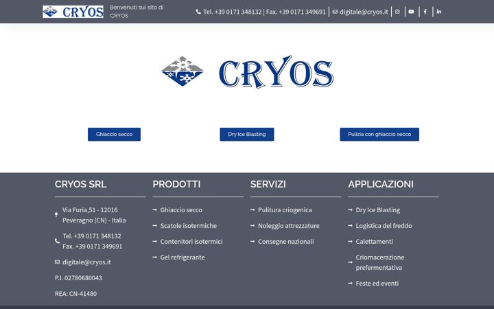 Zrzut ekranu cryos-ghiacciosecco.com
