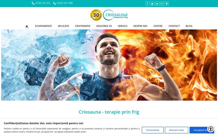 Screenshot of cryosauna.ro