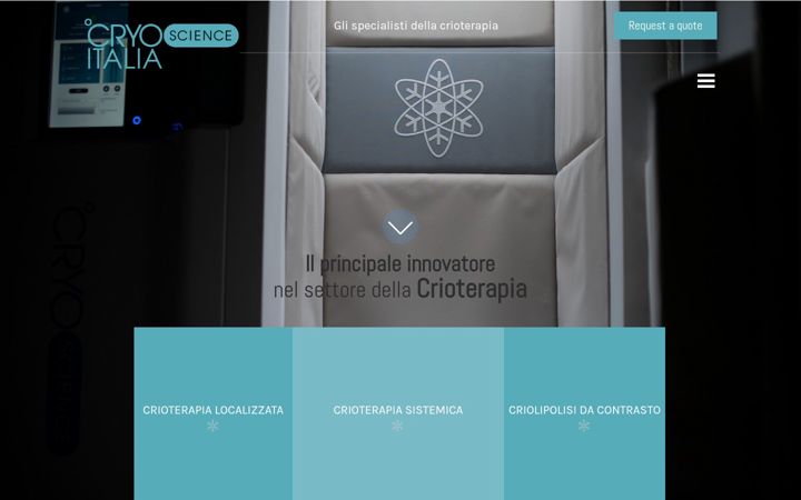 Snímek obrazovky cryoscienceitalia.it